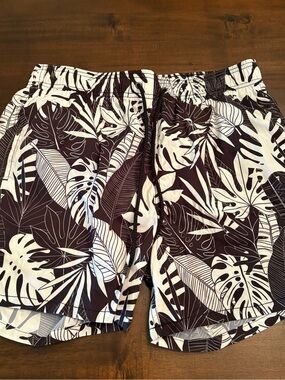 Men’s Bugatchi tropical leaf print swim shorts size M